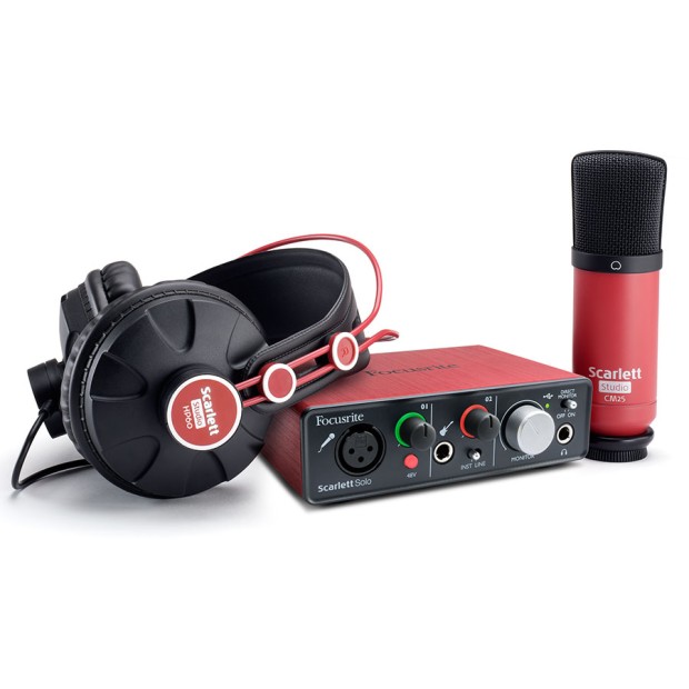 کارت صدا و پکیج استودیو فوکوسرایت Focusrite Scarlett Solo Studio Pack