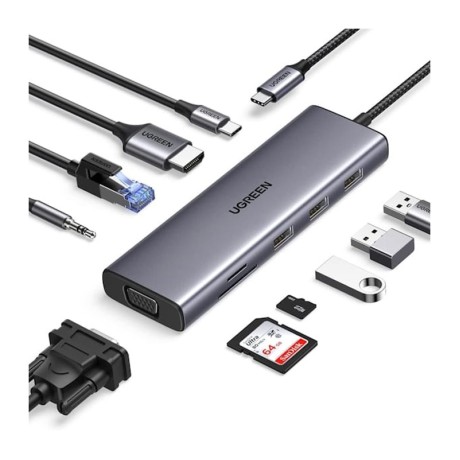 هاب یوگرین UGREEN USB-C 10-In-1 Multifunction Adapter CM498 15601