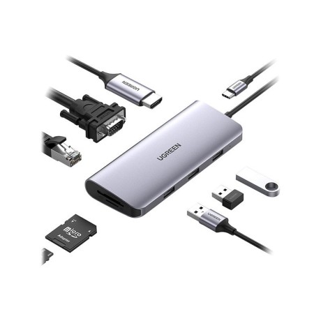 هاب یوگرین UGREEN USB-C 9-In-1 Multifunctional Adapter CM179 40873