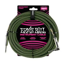 قیمت خرید فروش کابل رابط ارنی بال Ernie Ball 6077 Braided Straight Angle 3.05m Black Green