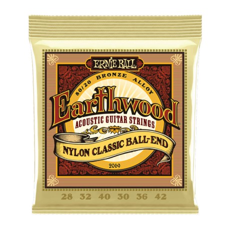 سیم گیتار کلاسیک ارنی بال Ernie Ball 2069 Earthwood 80/20 Bronze Nylon Ball End 28-42