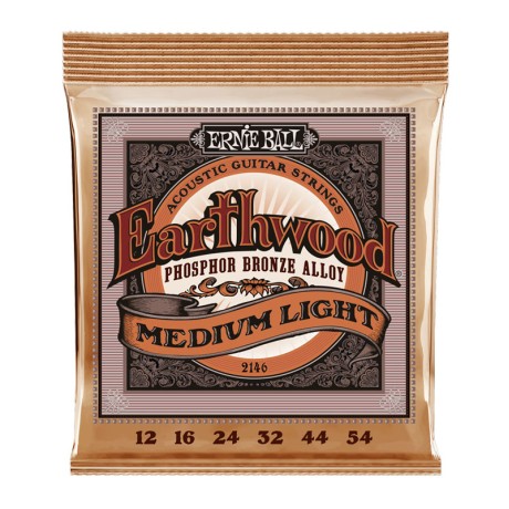 سیم گیتار آکوستیک ارنی بال Ernie Ball 2146 Medium Light Earthwood Phosphor Bronze 12-54