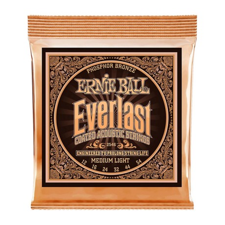 سیم گیتار آکوستیک ارنی بال Ernie Ball 2546 Everlast Coated Phosphor Bronze Medium Light Acoustic Strings