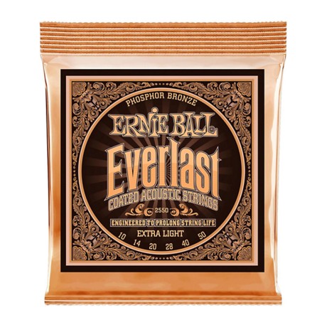 سیم گیتار آکوستیک ارنی بال Ernie Ball 2550 Everlast Coated Phosphor Bronze Extra Light Acoustic Strings