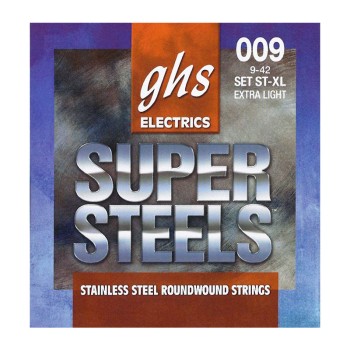سیم گیتار الکتریک جی اچ اس GHS GBL super steels electric Guitar strings 09-42