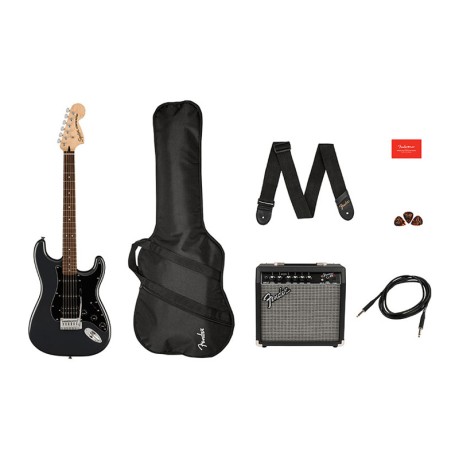 گیتار الکتریک فندر Squier Affinity Strat HSS LRL Pack Charcoal Frost Metallic