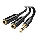 کابل رابط UGREEN TRRS to 2xTRS Audio Cable 20cm Black AV141