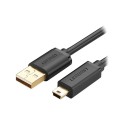 کابل رابط UGREEN USB 2.0 A Male To Mini USB 5 Pin Male Cable 1m Black US132 10355