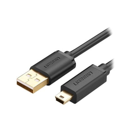 کابل رابط یوگرین UGREEN USB 2.0 A Male To Mini USB 5 Pin Male Cable 1m Black US132 10355