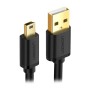 کابل رابط یوگرین UGREEN USB 2.0 A Male To Mini USB 5 Pin Male Cable 1m Black US132 10355