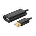 کابل رابط UGREEN USB 2.0 Active Extension Cable With Chipset 20m Black US121 10324