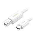 کابل رابط UGREEN USB-C 2.0 to USB-B 2.0 Print Cable White 1.5m US241 40417