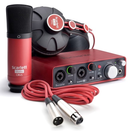 کارت صدا و پکیج استودیو فوکوسرایت Focusrite Scarlett 2i2 Studio Bundle