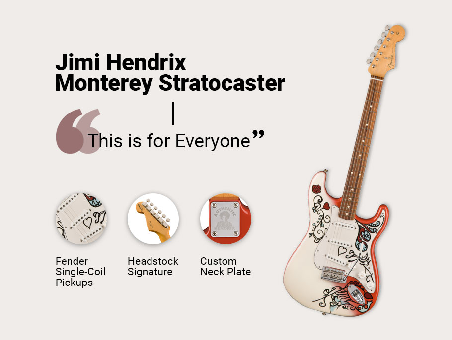 گیتار الکتریک Fender Jimi Hendrix Monterey Stratocaster