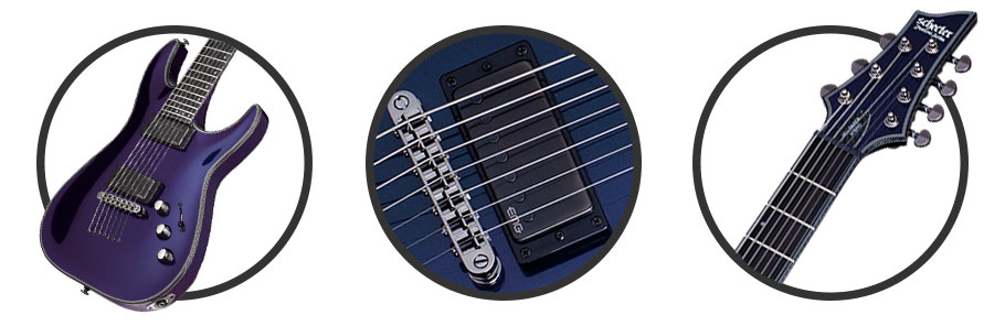 گیتار الکتریک schecter Hellraiser Hybrid C-7 Ultra Violet