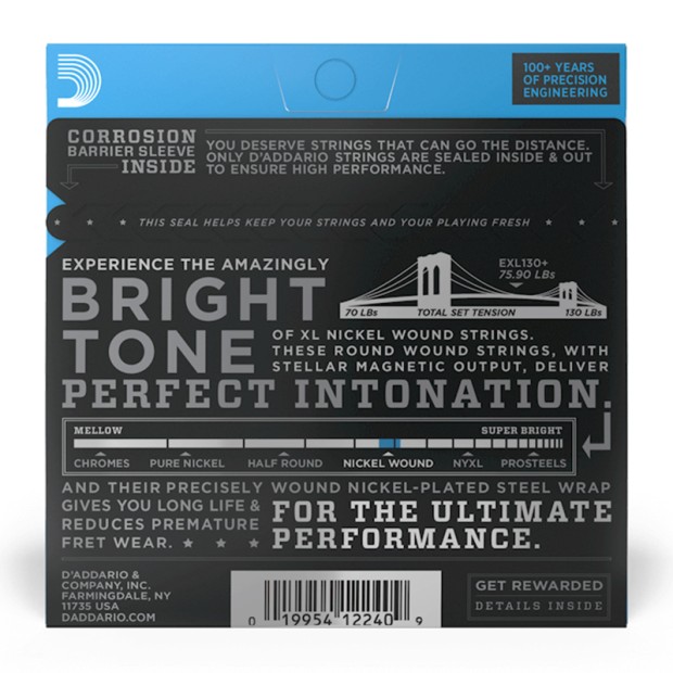 سیم گیتار الکتریک داداریو D'Addario EXL130+ Nickel Guitar Strings 8.5-39 X-Super Light Plus