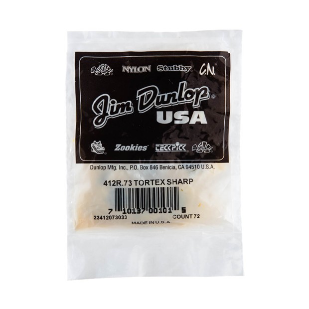 پیک گیتار دانلوپ Dunlop 412R 0.73mm Tortex Sharp Yellow Guitar Pick