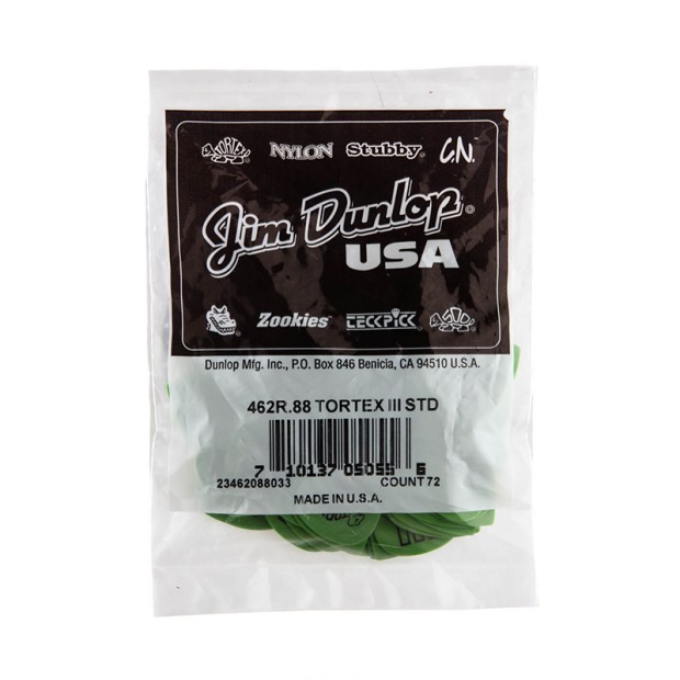 پیک گیتار دانلوپ Dunlop 462R 0.88mm Tortex III  Green Guitar Pick