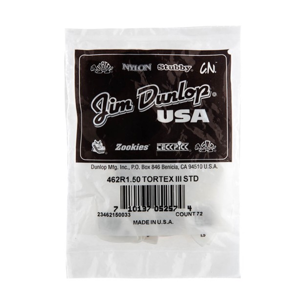 پیک گیتار دانلوپ Dunlop 462R 1.50mm Tortex III  White Guitar Pick