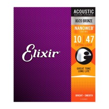 قیمت خرید فروش سیم گیتار آکوستیک الکسیر Elixir 10-47 Nanoweb