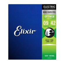قیمت خرید فروش سیم گیتار الکتریک الکسیر Elixir Optiweb Electric Nickel Plated Steel 09-42