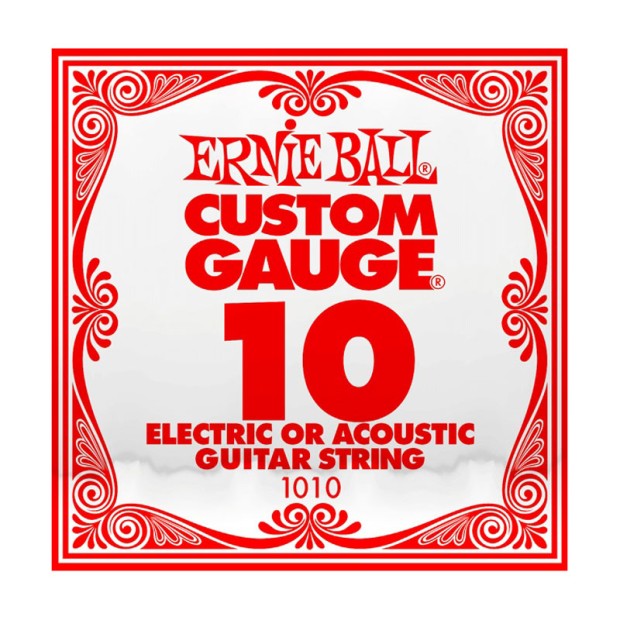 سیم گیتار الکتریک ارنی بال Ernie Ball 1010 010 Plain Steel Electric or Acoustic Custom Gauge 6-Pack