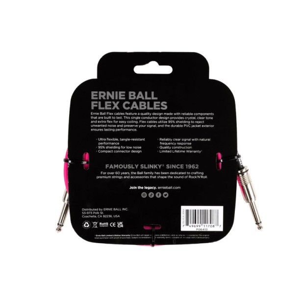 کابل گیتار ارنی بال Ernie Ball 6413 Flex 3.05m Pink