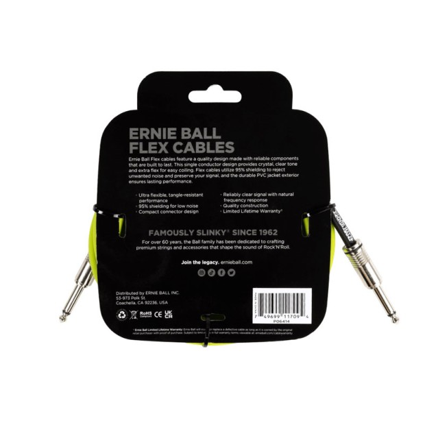 کابل گیتار ارنی بال Ernie Ball 6414 Flex 3.05m Green