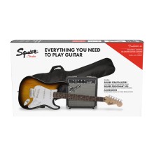 قیمت خرید فروش گیتار الکتریک فندر Fender Squier Stratocaster Pack LRL Brown Sunburst