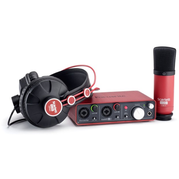 کارت صدا و پکیج استودیو فوکوسرایت Focusrite Scarlett 2i2 Studio Bundle