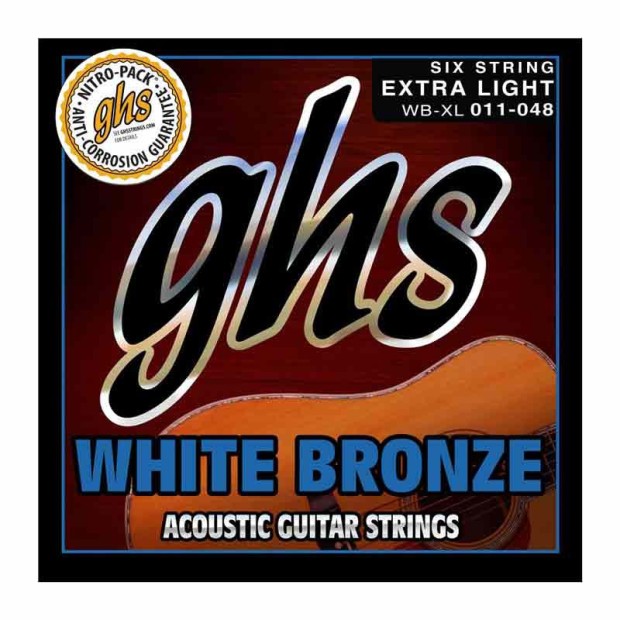 سیم گیتار آکوستیک جی اچ اس GHS White Bronze Acoustic Guitar Strings 11-48