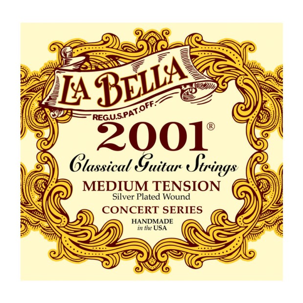سیم گیتار کلاسیک لابلا La Bella 2001 Medium Tension Silver Plated Wound
