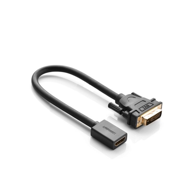 کابل رابط یوگرین UGREEN DVI Male to HDMI Female Adapter Cable 22cm Black 20118