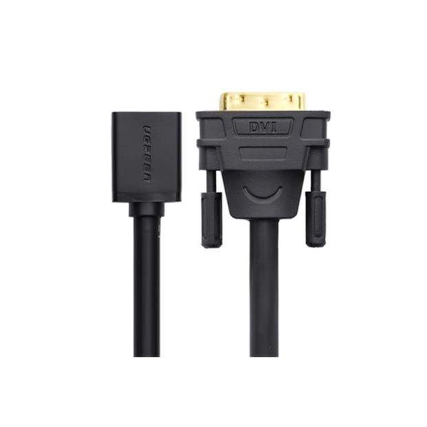 کابل رابط یوگرین UGREEN DVI Male to HDMI Female Adapter Cable 22cm Black 20118