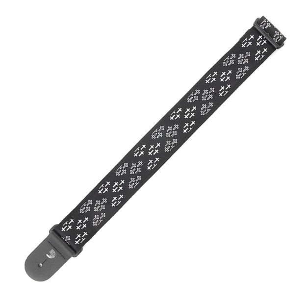 بند گیتار داداریو D'Addario Planet Waves T20W1416 2-Inch Guitar Strap, Cross Print, Black and White