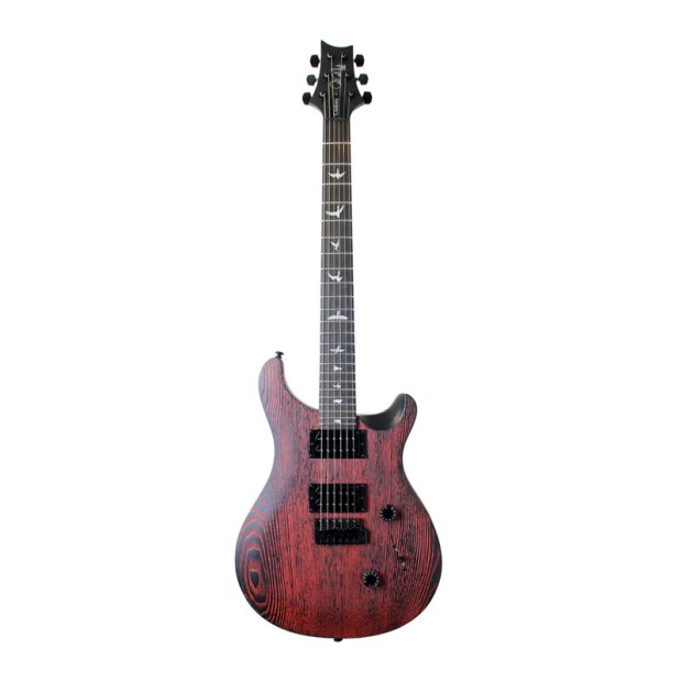 گیتار الکتریک پی آر اس PRS SE Custom 24 Ltd Ed Sandblasted Swamp Ash In Fire Red #T13653