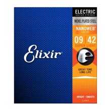 قیمت خرید فروش سیم گیتار الکتریک الکسیر Elixir Nanoweb Electric Nickel Plated Steel 09-42