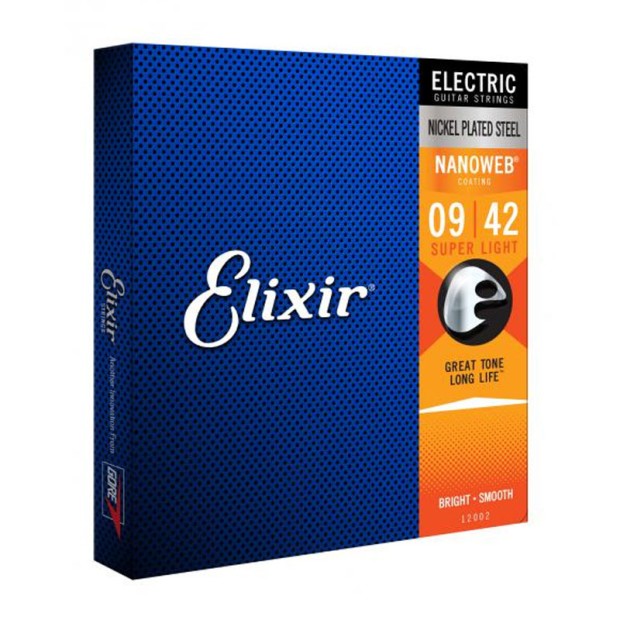 سیم گیتار الکتریک الکسیر Elixir Nanoweb Electric Nickel Plated Steel 09-42