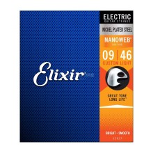 قیمت خرید فروش سیم گیتار الکتریک الکسیر Elixir Nanoweb Electric Nickel Plated Steel 09-46