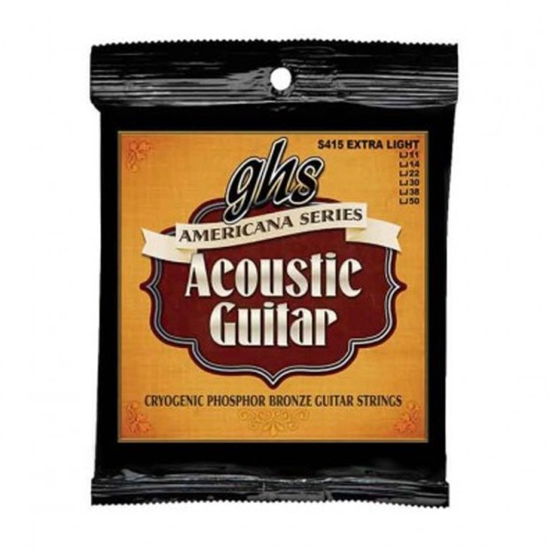 سیم گیتار آکوستیک جی اچ اس GHS S415 Americana Series Acoustic Guitar Strings 11-50
