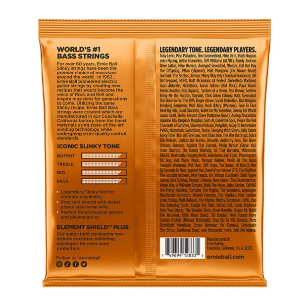 سیم گیتار بیس ارنی بال Ernie Ball 2833 Hybrid Slinky Bass 45-105