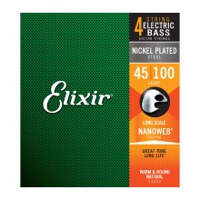 سیم گیتار بیس الکسیر Elixir Nanoweb Bass Light 45-100