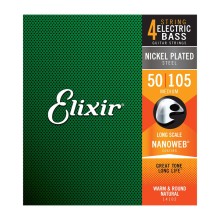 سیم گیتار بیس الکسیر Elixir Nanoweb Bass Medium 50-105