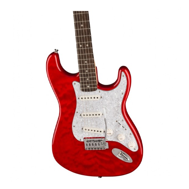 گیتار الکتریک فندر Squier FSR Affinity Strat QMT LRL Crimson Red Transparent