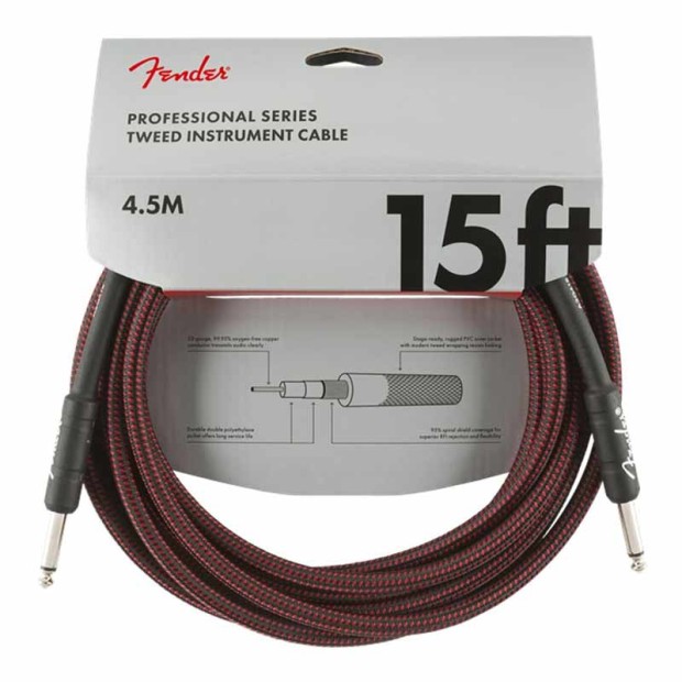 کابل رابط فندر Fender Professional Series Instrument Cable Red Tweed 4.5m
