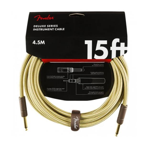 کابل رابط فندر Fender Deluxe Series Instrument Cable Tweed 4.5m