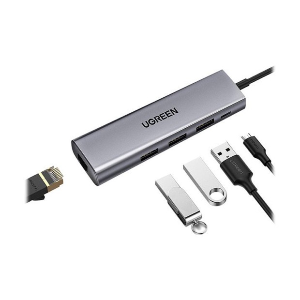 هاب یوگرین UGREEN USB 3.0 to Gigabit Ethernet 3USB 3.0 A Adapter CM266 60812