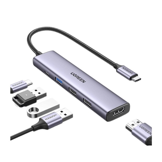 هاب یوگرین UGREEN 5-in-1 Multifunction Adapter USB-C to HDMI CM478 15495