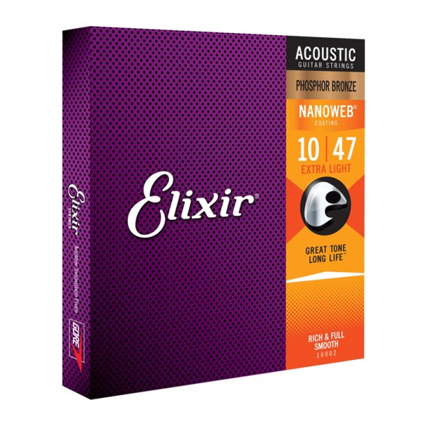 سیم گیتار آکوستیک الکسیر Elixir 10-47 Nanoweb Phosphor Bronze