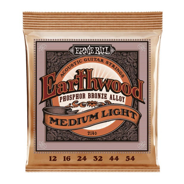 سیم گیتار آکوستیک ارنی بال Ernie Ball 2146 Medium Light Earthwood Phosphor Bronze 12-54